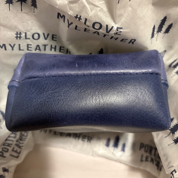 PLG Mini Luna Pouch in Cobalt Portland Leather Almost Perfect Zip Coin Purse - Picture 7 of 10